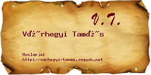 Várhegyi Tamás névjegykártya
